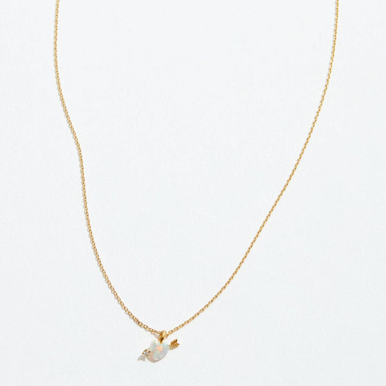 Arrow and Heart Opal Pendant Necklace