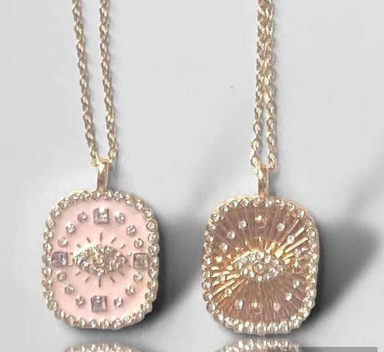 Double Side Amulet- Steel Necklace