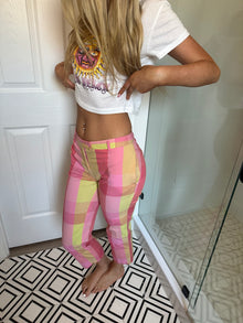  Y2K Early 2000s Pink Plaid Esprit Pants
