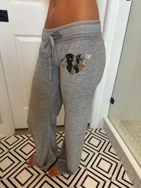 Vintage Victoria's Secret Grey Sparkle Heart Pant