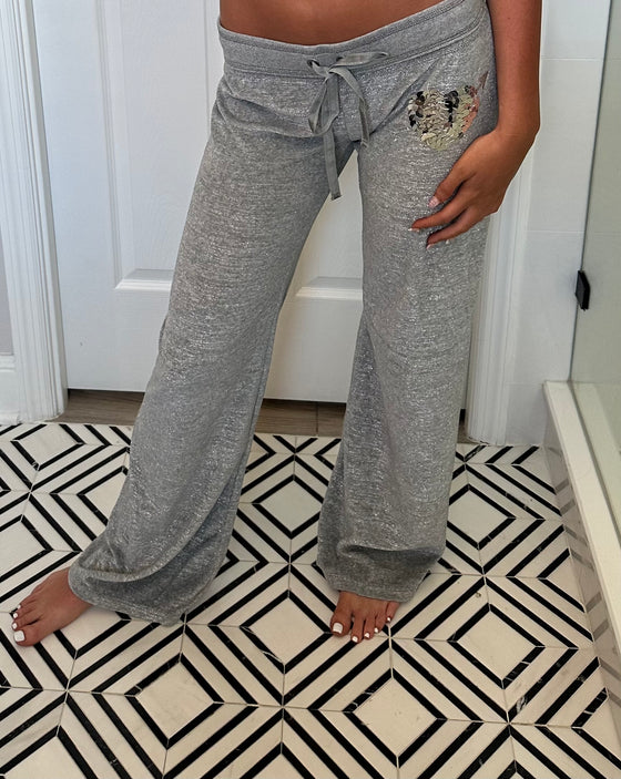 Vintage Victoria's Secret Grey Sparkle Heart Pant