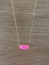 Short Druzy Stone Charm Necklace