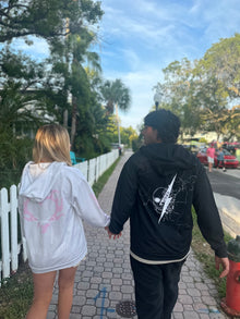  The Struck Unisex Zip up Hoodie in Black