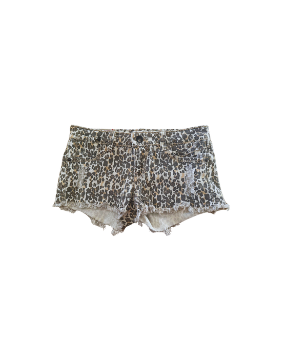 Vintage Low Rise Leopard Shorts