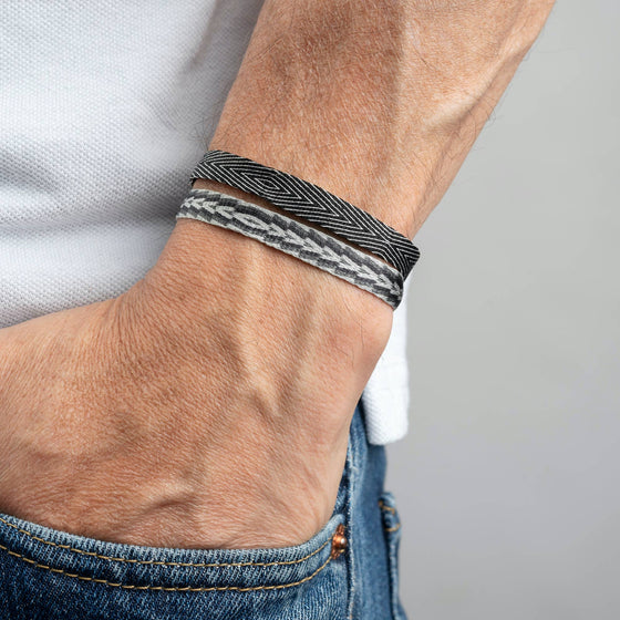 Men's Surfer Bracelet | Beach Bracelet | Grey and White