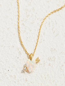  Arrow and Heart Opal Pendant Necklace