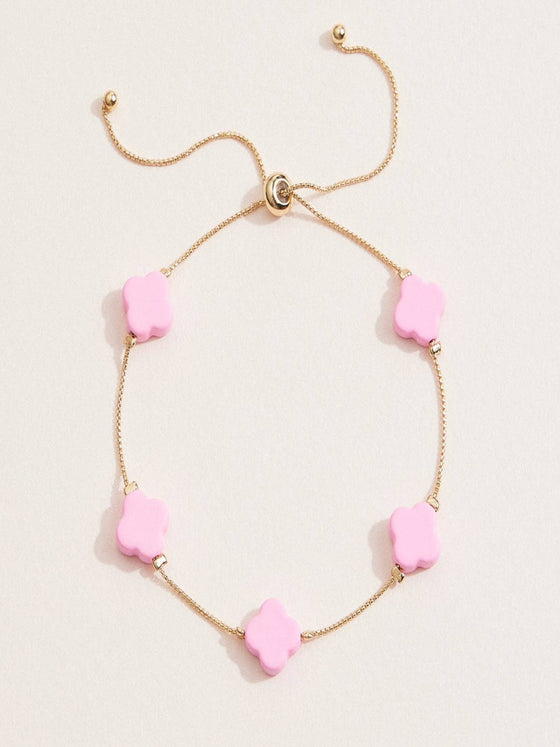 Four-Leaf Clover Charm Bracelet with Accents